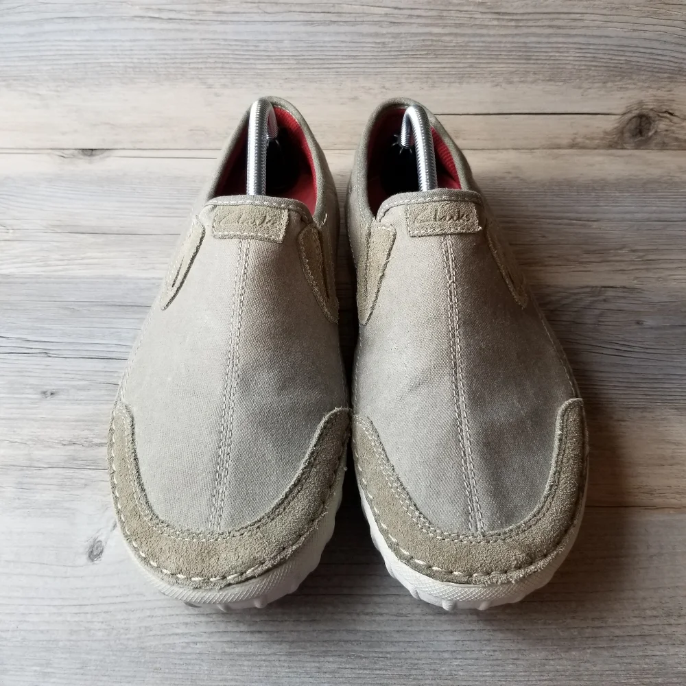 Clarks Collection Canvas Slip On Comfort Deck Boat Beach Loafer Shoes